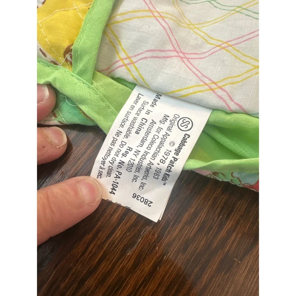 Vintage‎ Cabbage Patch Kids Quilted Baby Bag Kids Bag Green